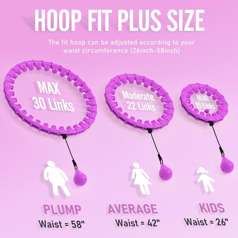 JKSHMYT Weighted Hula Circle Hoops for Adults Weight Loss, Infinity Fit Hoop Plus Size, 30 Detachable Links, Exercise Hoop for Women and Beginners - Image 3
